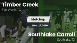 Matchup: Timber Creek High vs. Southlake Carroll  2020