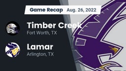 Recap: Timber Creek  vs. Lamar  2022
