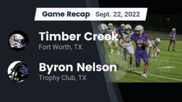 Recap: Timber Creek  vs. Byron Nelson  2022