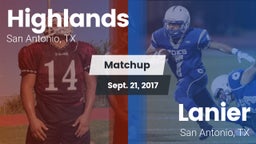 Matchup: Highlands High vs. Lanier  2017