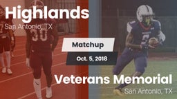 Matchup: Highlands High vs. Veterans Memorial 2018