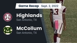 Recap: Highlands  vs. McCollum  2022