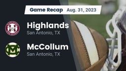 Recap: Highlands  vs. McCollum  2023