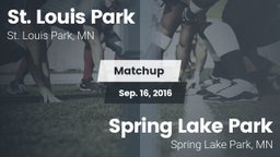 Matchup: St. Louis Park High vs. Spring Lake Park  2016