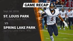 Recap: St. Louis Park  vs. Spring Lake Park  2016