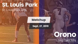 Matchup: St. Louis Park High vs. Orono  2019