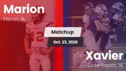 Matchup: Marion  vs. Xavier  2020
