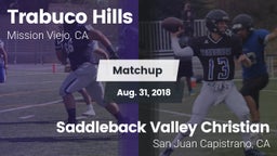 Matchup: Trabuco Hills High vs. Saddleback Valley Christian  2018