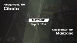 Matchup: Cibola  vs. Manzano  2016