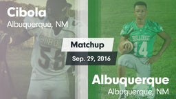 Matchup: Cibola  vs. Albuquerque  2016