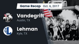 Recap: Vandegrift  vs. Lehman  2017