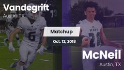 Matchup: Vandegrift High vs. McNeil  2018