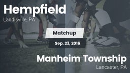 Matchup: Hempfield High vs. Manheim Township  2016