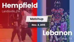 Matchup: Hempfield High vs. Lebanon  2016
