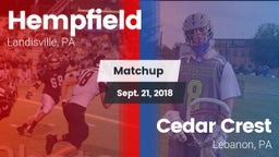 Matchup: Hempfield High vs. Cedar Crest  2018