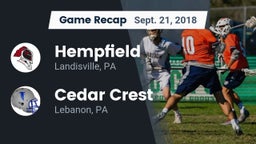 Recap: Hempfield  vs. Cedar Crest  2018