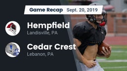 Recap: Hempfield  vs. Cedar Crest  2019