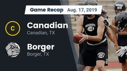Recap: Canadian  vs. Borger  2019