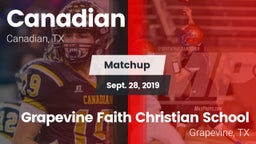 Matchup: Canadian  vs. Grapevine Faith Christian School 2019