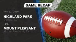 Recap: Highland Park  vs. Mount Pleasant  2016