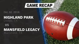 Recap: Highland Park  vs. Mansfield Legacy  2016