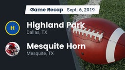 Recap: Highland Park  vs. Mesquite Horn  2019