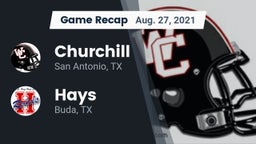 Recap: Churchill  vs. Hays  2021