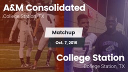 Matchup: A&M Consolidated vs. College Station  2016