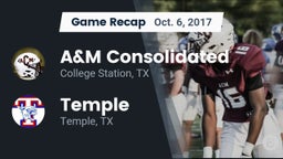 Recap: A&M Consolidated  vs. Temple  2017
