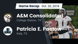 Recap: A&M Consolidated  vs. Patricia E. Paetow  2018