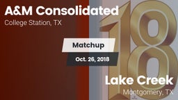 Matchup: A&M Consolidated vs. Lake Creek  2018