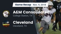 Recap: A&M Consolidated  vs. Cleveland  2018