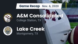 Recap: A&M Consolidated  vs. Lake Creek  2020