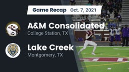 Recap: A&M Consolidated  vs. Lake Creek  2021
