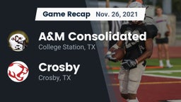 Recap: A&M Consolidated  vs. Crosby  2021