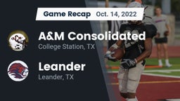 Recap: A&M Consolidated  vs. Leander  2022