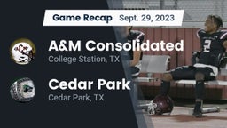 Recap: A&M Consolidated  vs. Cedar Park  2023