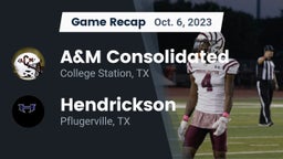 Recap: A&M Consolidated  vs. Hendrickson  2023