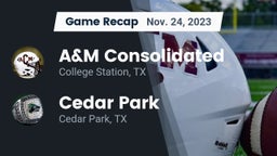 Recap: A&M Consolidated  vs. Cedar Park  2023