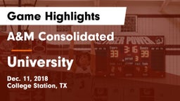 A&M Consolidated  vs University  Game Highlights - Dec. 11, 2018