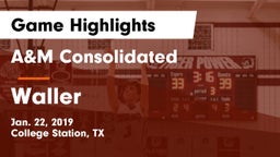 A&M Consolidated  vs Waller  Game Highlights - Jan. 22, 2019