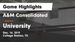 A&M Consolidated  vs University  Game Highlights - Dec. 16, 2019