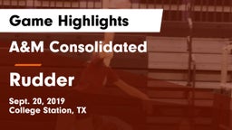 A&M Consolidated  vs Rudder  Game Highlights - Sept. 20, 2019