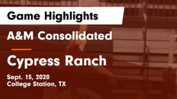 A&M Consolidated  vs Cypress Ranch  Game Highlights - Sept. 15, 2020