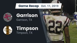 Recap: Garrison  vs. Timpson  2019