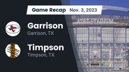 Recap: Garrison  vs. Timpson  2023