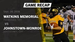 Recap: Watkins Memorial  vs. Johnstown-Monroe  2016