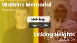 Matchup: Watkins Memorial vs. Licking Heights  2016