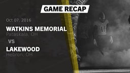 Recap: Watkins Memorial  vs. Lakewood  2016
