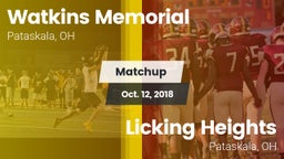 Matchup: Watkins Memorial vs. Licking Heights  2018